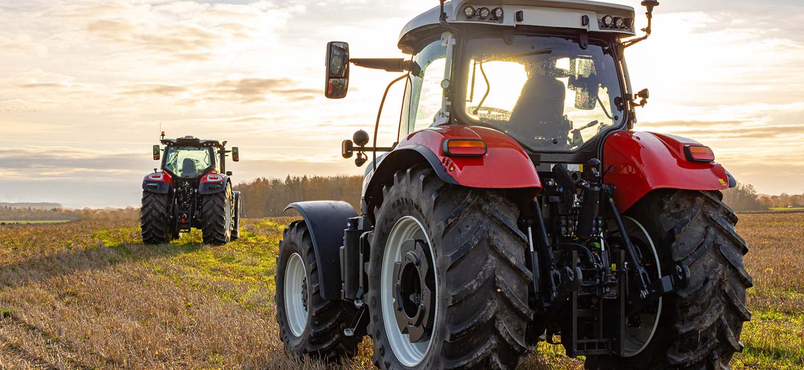 tractors in a field
